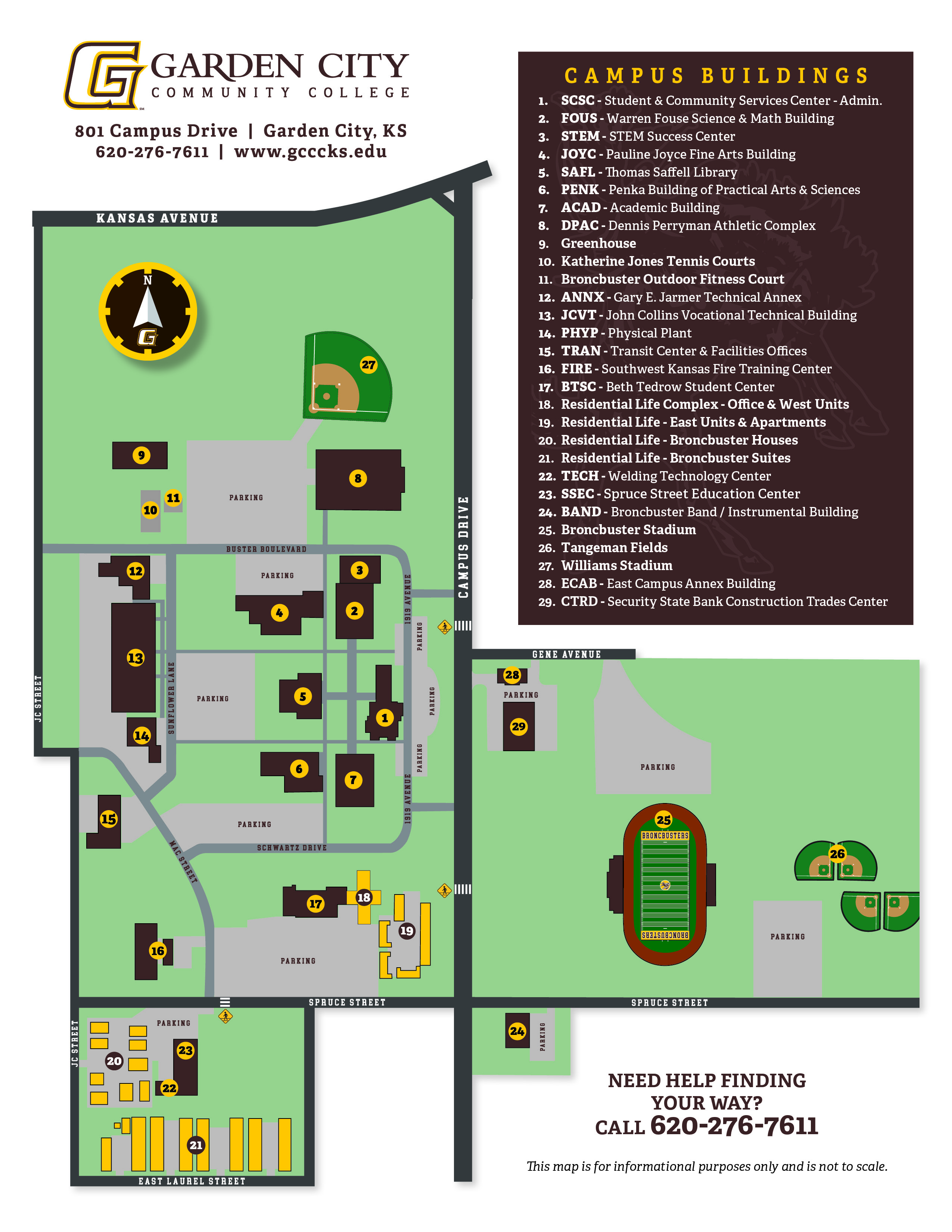 Campus map of GCCC