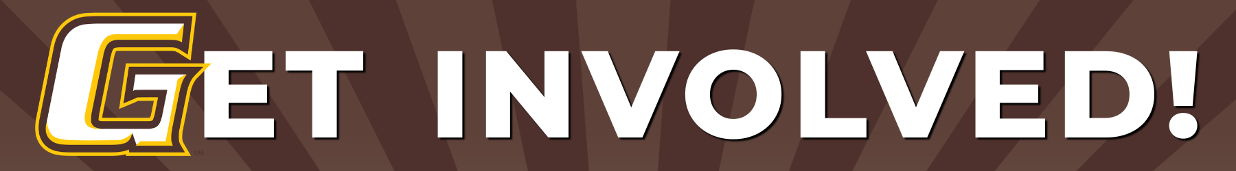 Get Involved banner with stylized G logo